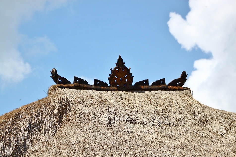 Hindu Ornaments Atop An Alang-Alang Roof